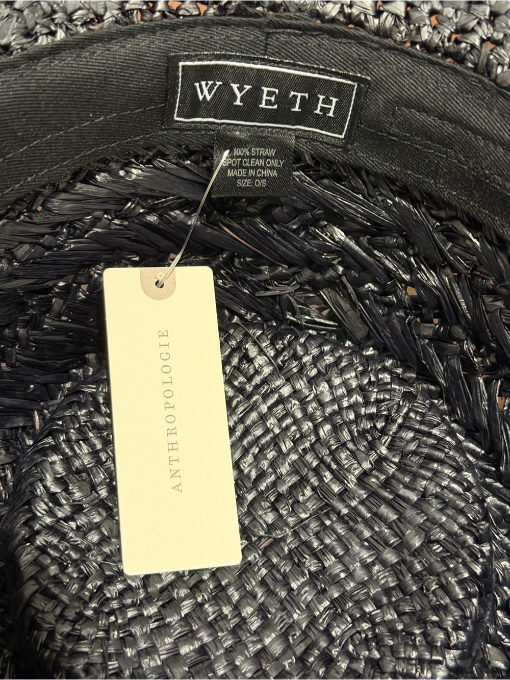 Anthropologie Wyeth Double Weave Straw Bucket Hat Black NEW - Picture 10 of 11